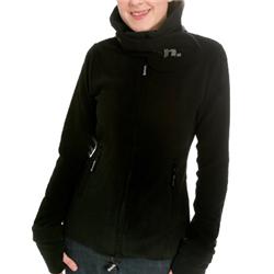 Ladies Funnel Neck Fleece Jacket - Black