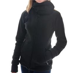 Womens Funnel Neck Fleece - Black