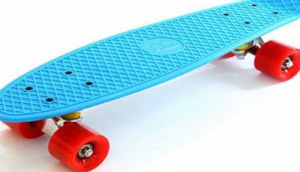 22`` CHILDRENS KIDS PENNY STYLE RETRO CRUISER PLASTIC SKATEBOARD - BLUE