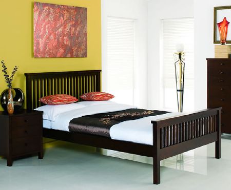 Bentley Atlanta Dark Wooden Bedstead, Single, No