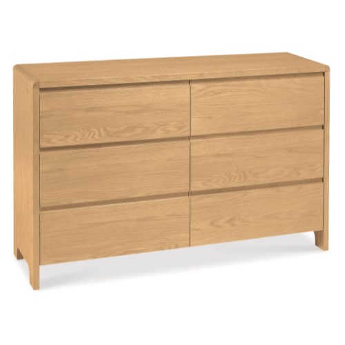 Capri Wide 6 Drawer Chest In Oak