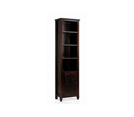 Bentley Designs Jafar Mango 3 Shelf 1 Door Bookcase - WHILE