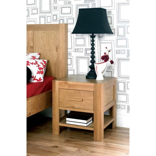 Lyon Oak 1 Drawer Bedside Table