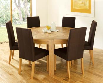 Lyon Oak Round Dining Table