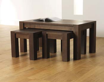 Lyon Walnut Nest of Coffee Tables