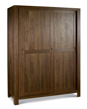 Lyon Walnut Sliding Door Large Double Wardrobe