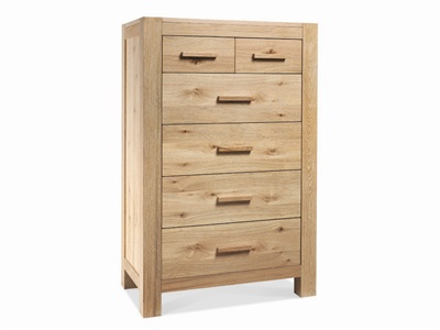 Lyon Washed Oak 4 + 2 Drawer Chest Small Single