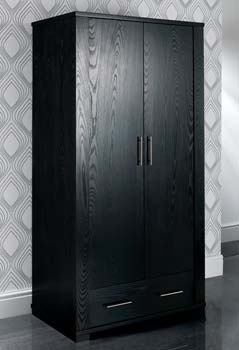 Metric 2 Door Wardrobe in Black - WHILE STOCKS