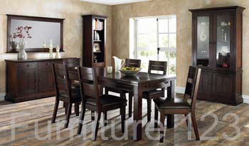 Todela Dark 6-8 Seater Extending Dining Set