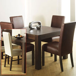 Lyon Walnut Square Dining Table & 4 Standard