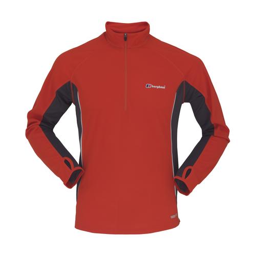 Mens Active Long Sleeve Zip Neck T-Shirt