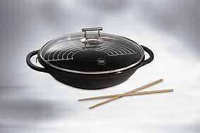 Signocast Classic Black Wok With Glass