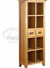 Besp-Oak Book Case 2 Drawer