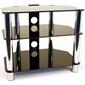 Black Glass TV Stand - 1000mm `GT-4 BLACK