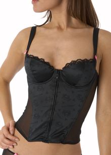 Betsey tattoo jacquard zip up corset