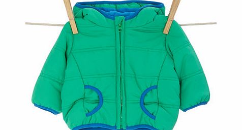 Baby Boys Green Padded Bomber Jacket, green