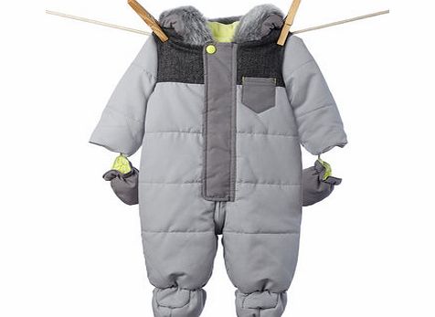 Bhs Baby Boys Grey Snowsuit with Mittens, dark grey