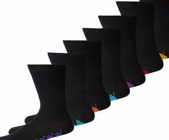 Bhs Black 7 Pack Argyle Fresher Feet Socks, Black