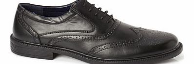 Black Formal Lace up Brogue Shoes, BLACK