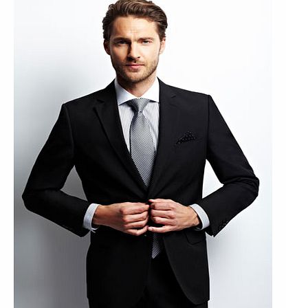 Black Machine Washable Suit Jacket, Black