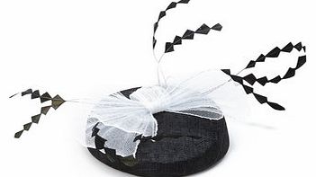 Black/Multi Jessica Bow Pill Box Fascinator,