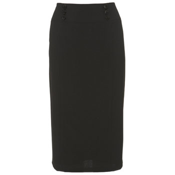 Black six button pencil skirt