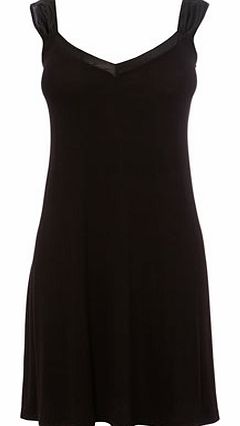 Black Viscose Plain Chemise, black 718958513