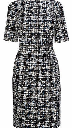 Blue Multi Scratchy Print Dress, blue multi