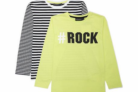 Boys 2 Pack Long Sleeved Top, black/white