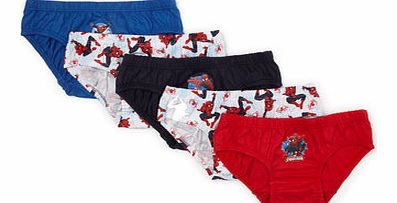 Boys 5 Pack Red Spiderman Briefs, reds 1495656933