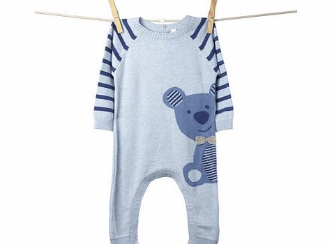 Boys Baby Boys Lightweight Knitted Bear Romper,