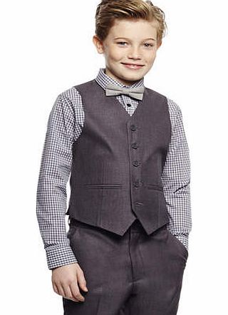 Boys Charcoal Havana Suit Waistcoat, charcoal