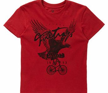 Boys Firetrap Boys Red Print T-Shirt, red