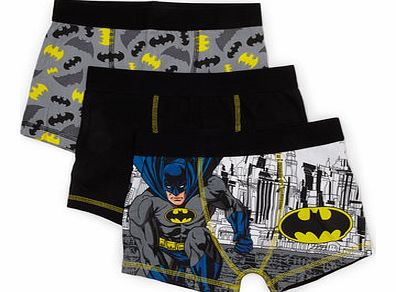 Boys Three Pack Batman Trunks, grey/black