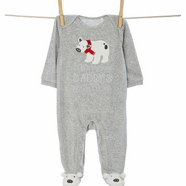 Boys Unisex Polar Bear Velour All In One