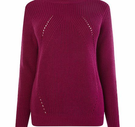 Bhs Bright Pink Transfer Rib Jumper, bright pink