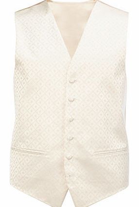 Champagne Diamond Wedding Waistcoat, Cream