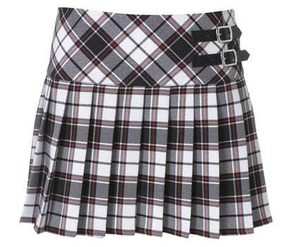 Check double buckle kilt