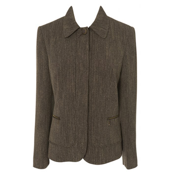 Chocolate textured suit zip jacket