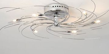 Chrome Spiral 6 Light Flush Fitting Ceiling