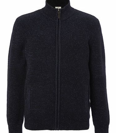 Bhs Cotton Zip Through Jumper, Blue BR53E01ENVY