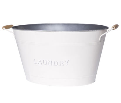 Cream and metallic laundry bin