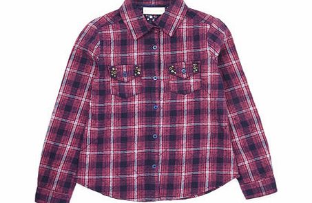 Girls Checked Shirt, blue multi 1065330214