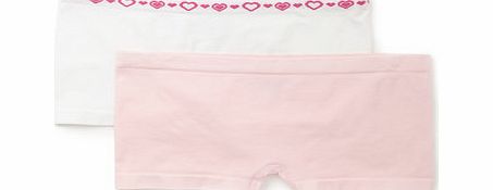 Bhs Girls Girls 2 Pack Seamfree Shorties, pink/white