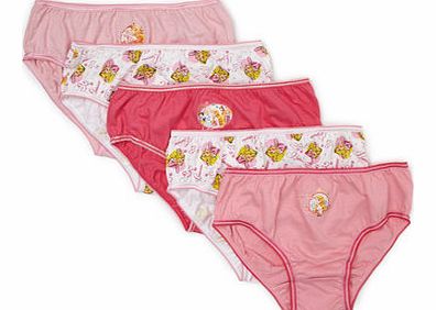 Girls Girls 5 Pack Disney Princess Pink Briefs,