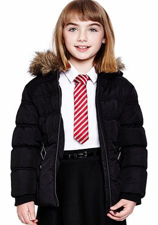 Girls Girls Black Back to School Short Coat,