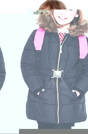 Girls Girls Black Long Padded Coat, black