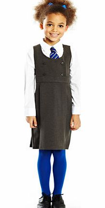 Girls Junior Girls Charcoal Cross Over Pinny,