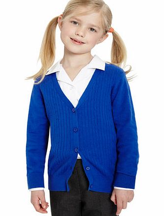 Girls Junior Girls Royal Blue Cable Knit School