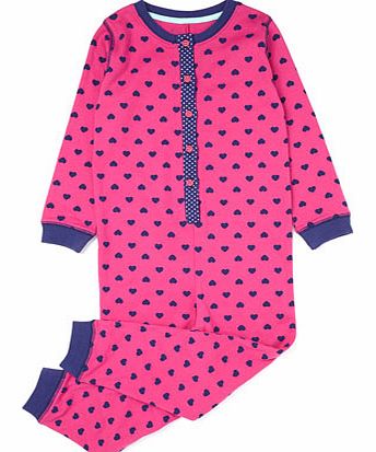 Girls Small Heart Print Onesie, fuchsia 8871976257